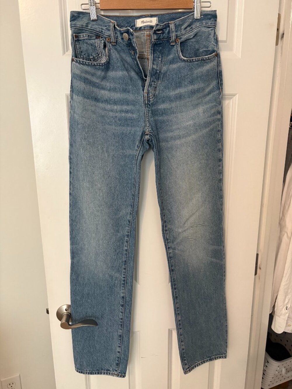 Madewell The Longline Straight Jean - Long, size 26, Atlin Wash